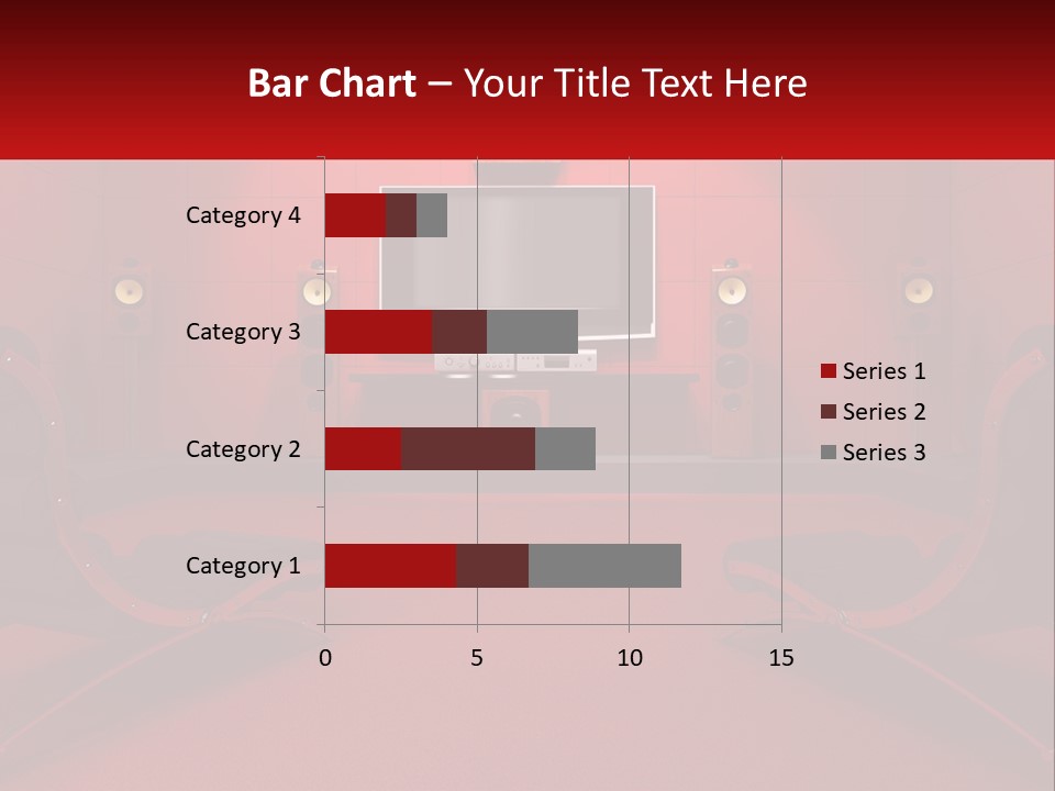 A Red Room With Two Chairs And A Television PowerPoint Template
