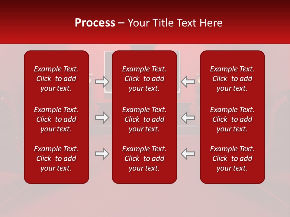 A Red Room With Two Chairs And A Television PowerPoint Template
