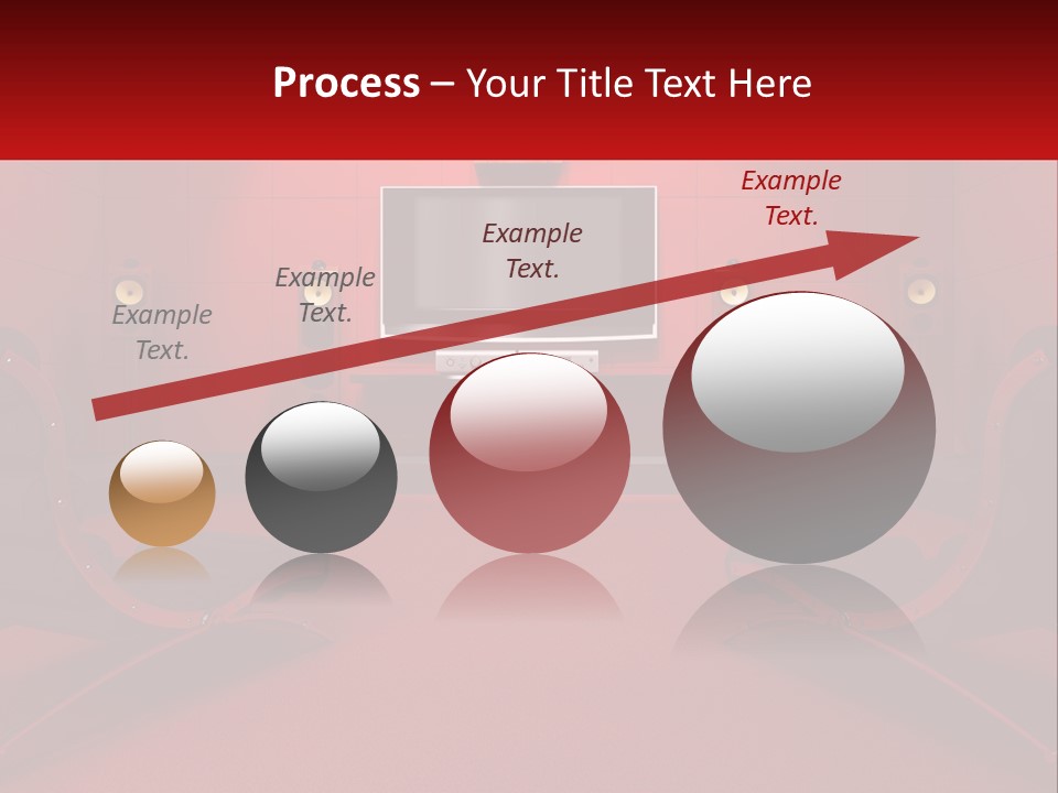 A Red Room With Two Chairs And A Television PowerPoint Template