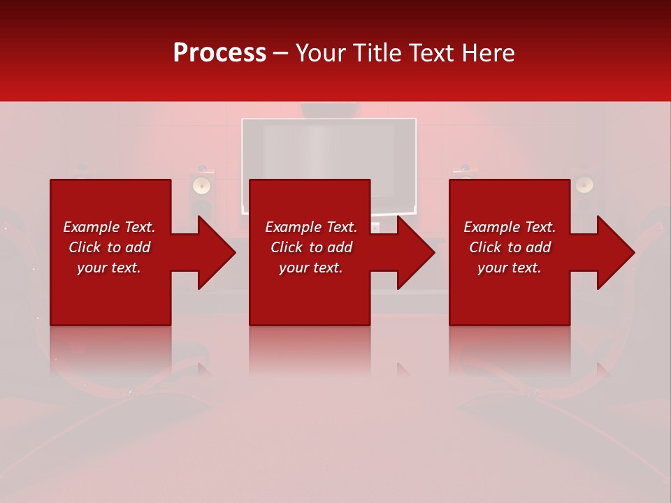 A Red Room With Two Chairs And A Television PowerPoint Template