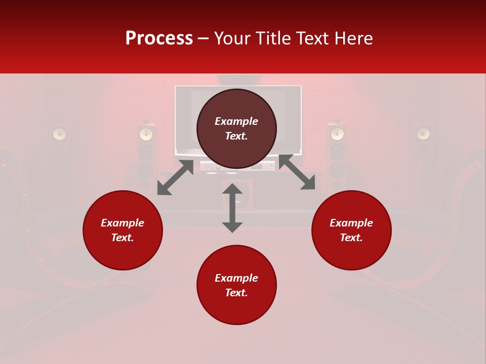 A Red Room With Two Chairs And A Television PowerPoint Template