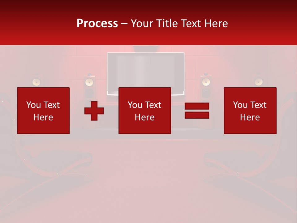 A Red Room With Two Chairs And A Television PowerPoint Template