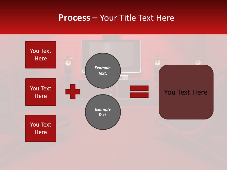 A Red Room With Two Chairs And A Television PowerPoint Template
