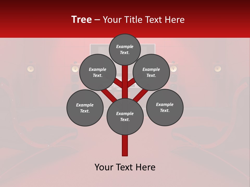 A Red Room With Two Chairs And A Television PowerPoint Template
