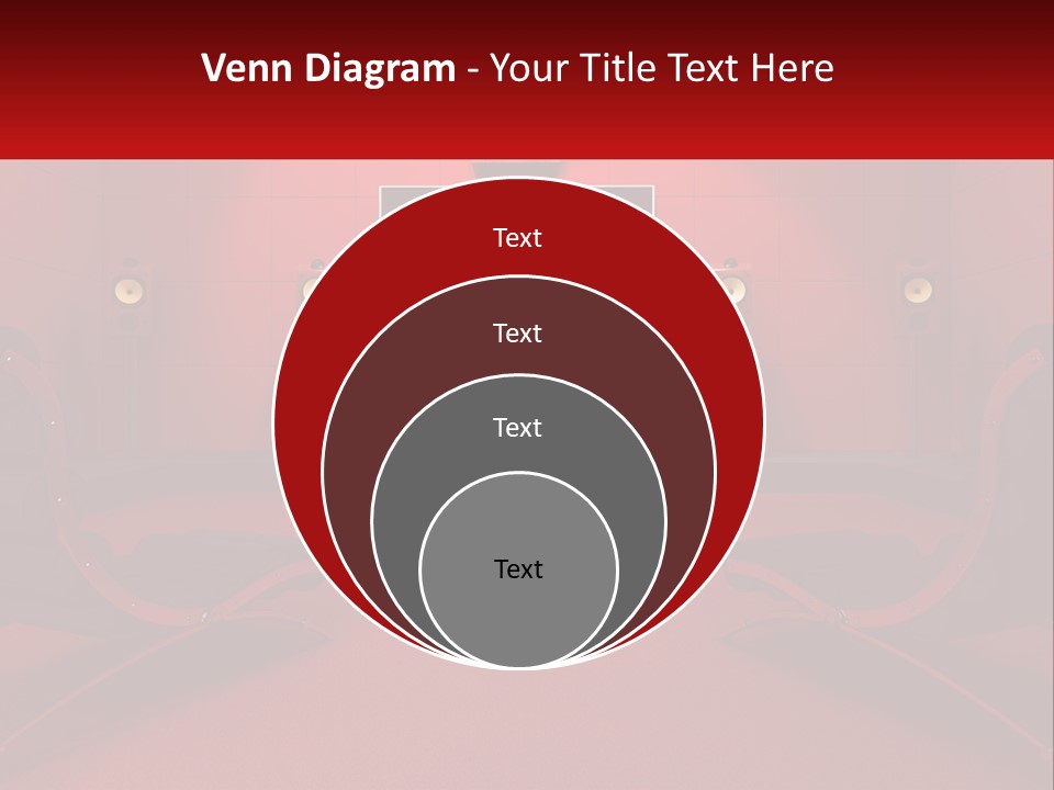A Red Room With Two Chairs And A Television PowerPoint Template