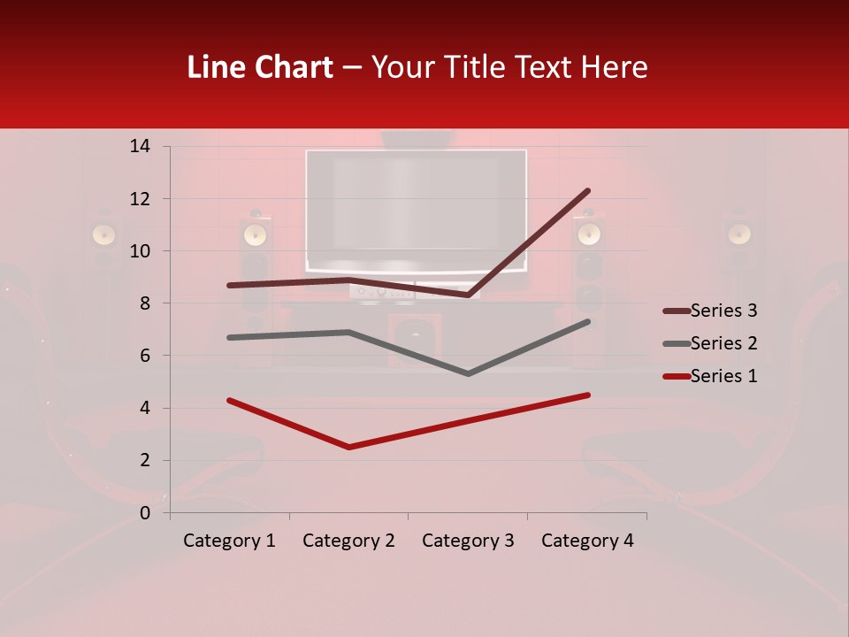 A Red Room With Two Chairs And A Television PowerPoint Template