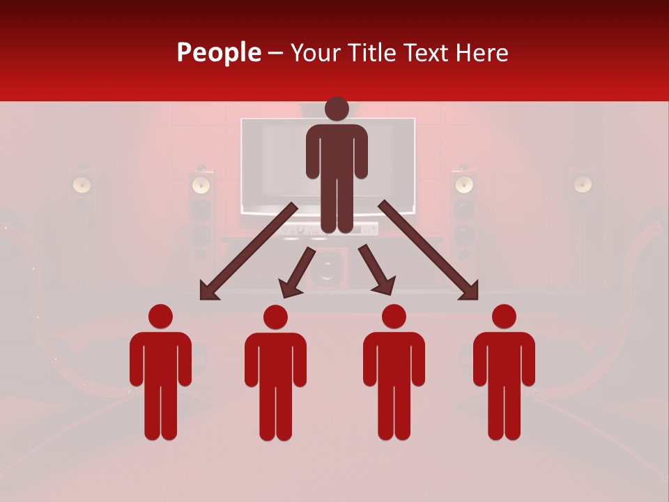 A Red Room With Two Chairs And A Television PowerPoint Template