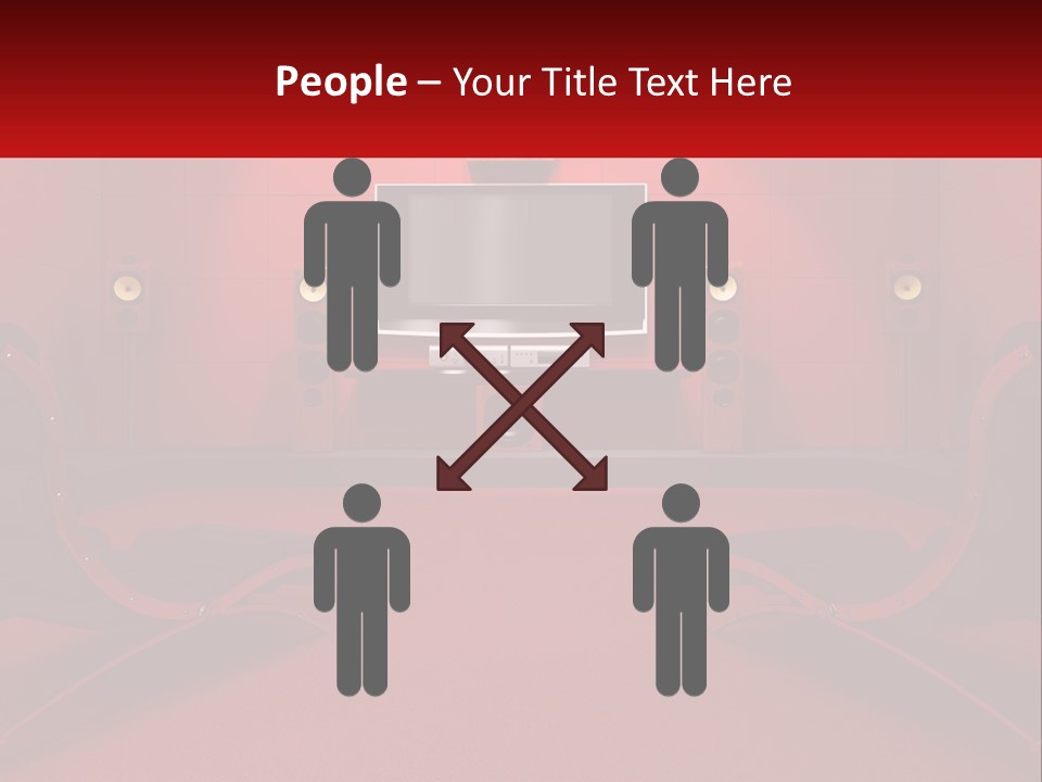 A Red Room With Two Chairs And A Television PowerPoint Template