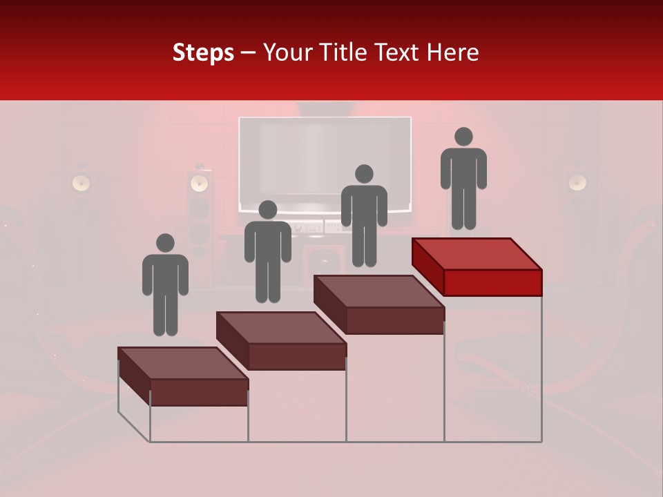 A Red Room With Two Chairs And A Television PowerPoint Template