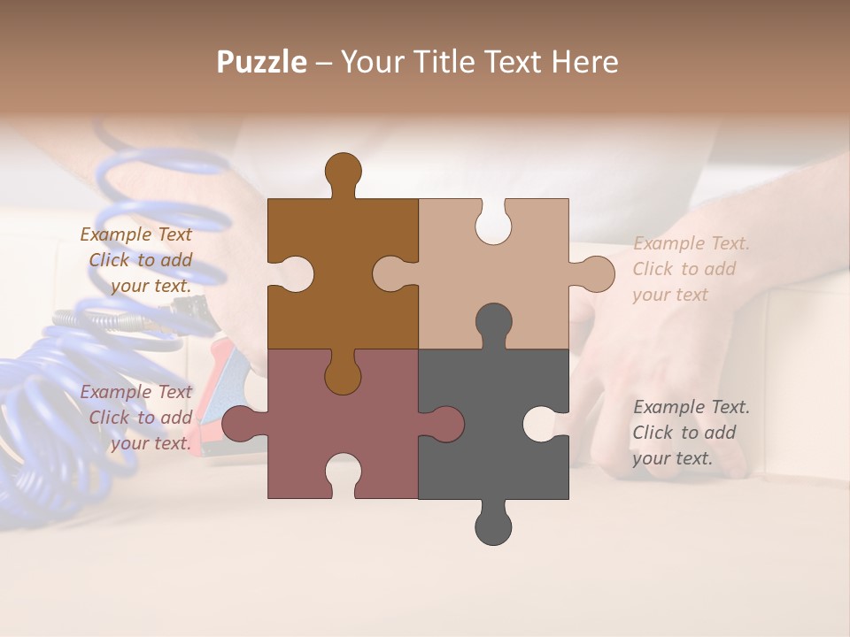 A Person Using A Power Tool On A Piece Of Furniture PowerPoint Template