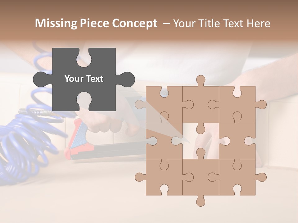 A Person Using A Power Tool On A Piece Of Furniture PowerPoint Template