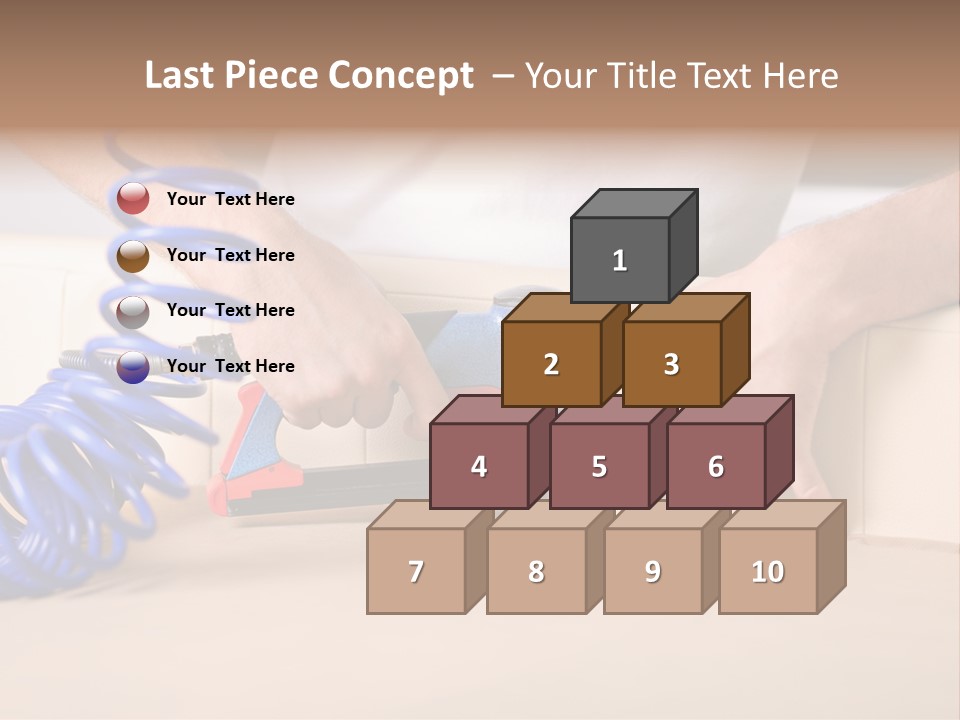 A Person Using A Power Tool On A Piece Of Furniture PowerPoint Template