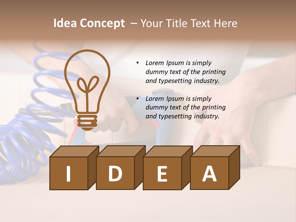 A Person Using A Power Tool On A Piece Of Furniture PowerPoint Template