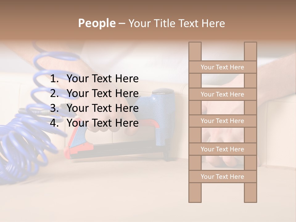 A Person Using A Power Tool On A Piece Of Furniture PowerPoint Template