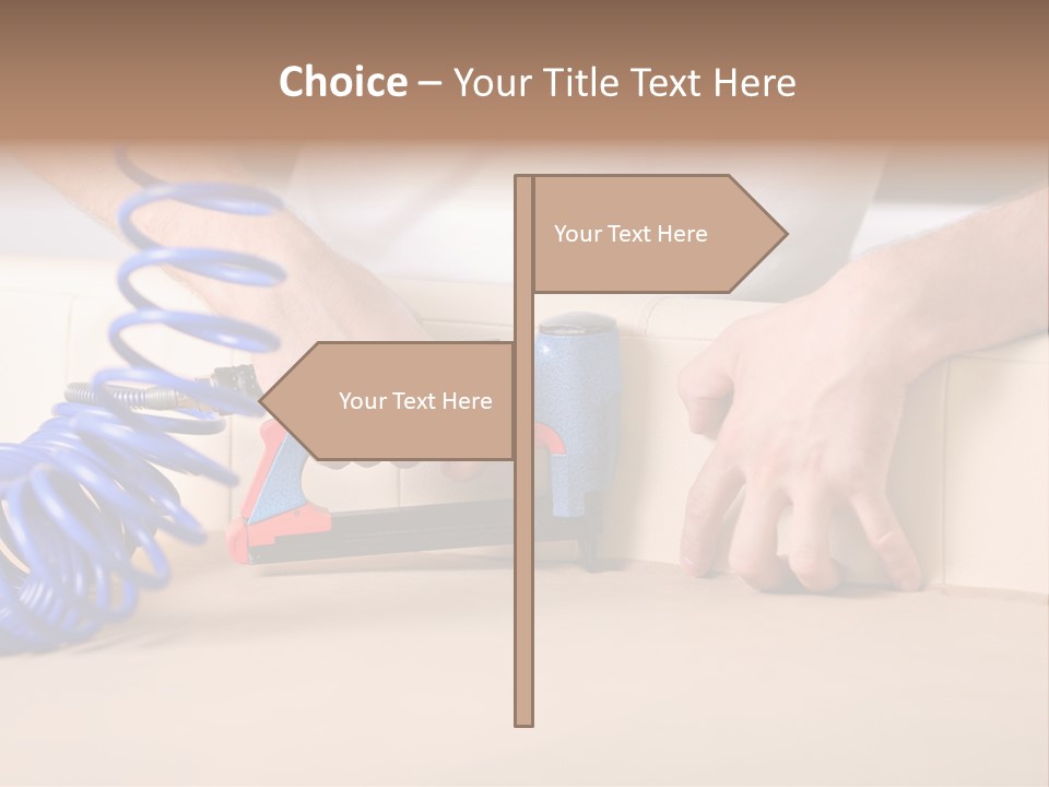 A Person Using A Power Tool On A Piece Of Furniture PowerPoint Template