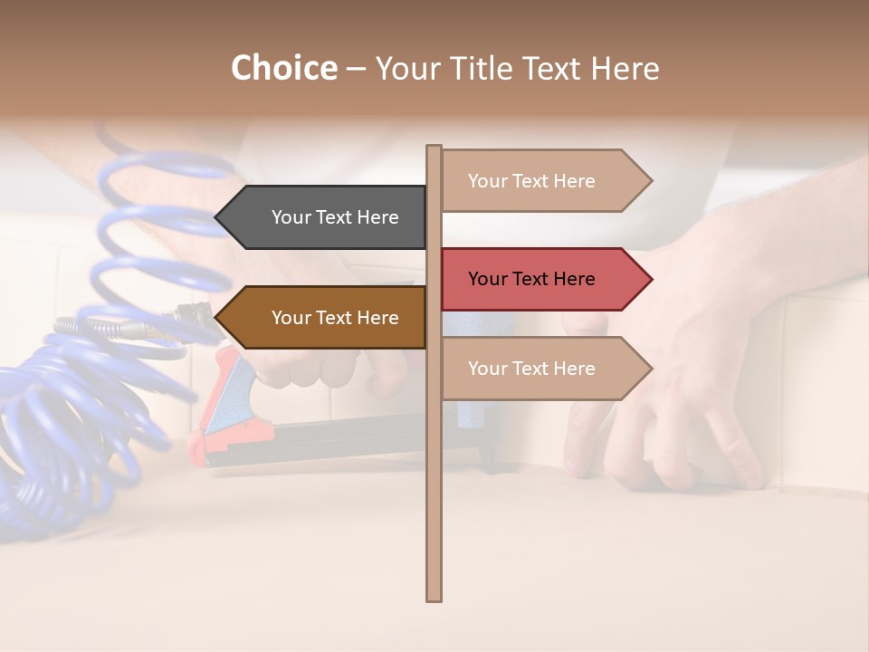 A Person Using A Power Tool On A Piece Of Furniture PowerPoint Template