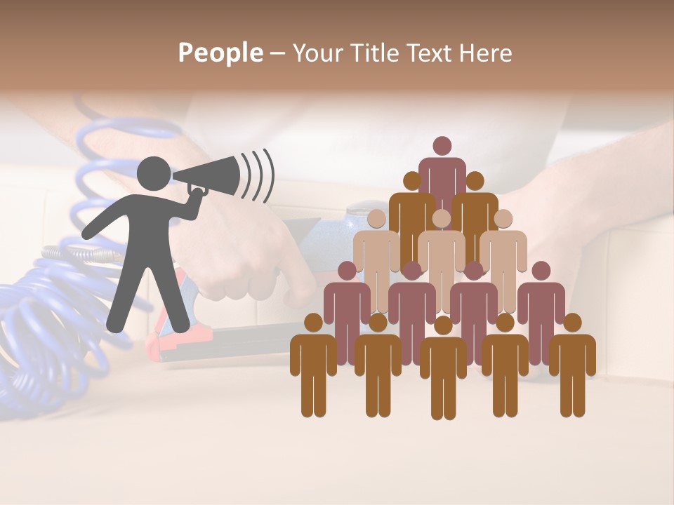 A Person Using A Power Tool On A Piece Of Furniture PowerPoint Template