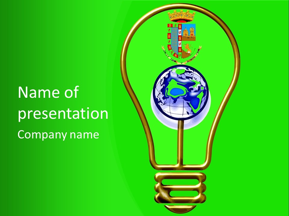 A Light Bulb With A Globe Inside Of It PowerPoint Template