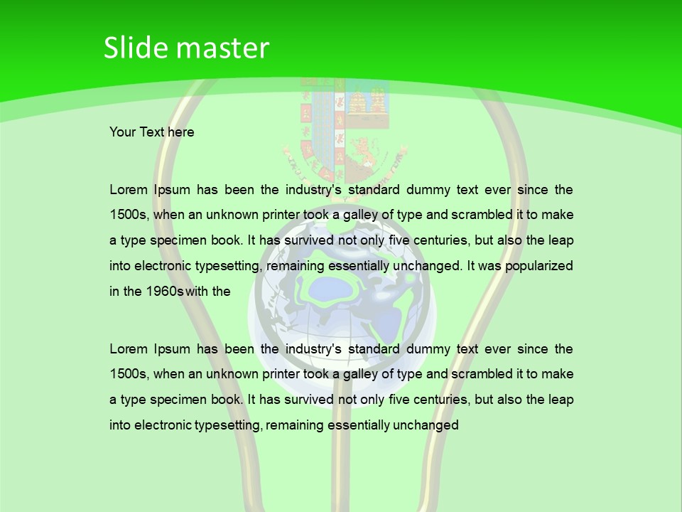 A Light Bulb With A Globe Inside Of It PowerPoint Template