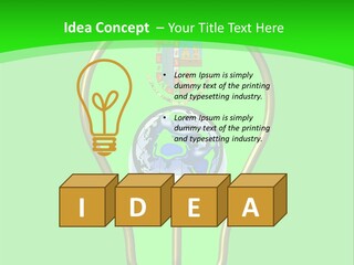 A Light Bulb With A Globe Inside Of It PowerPoint Template