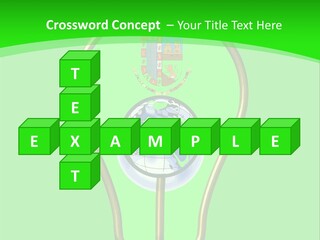 A Light Bulb With A Globe Inside Of It PowerPoint Template