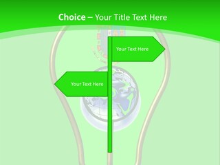 A Light Bulb With A Globe Inside Of It PowerPoint Template