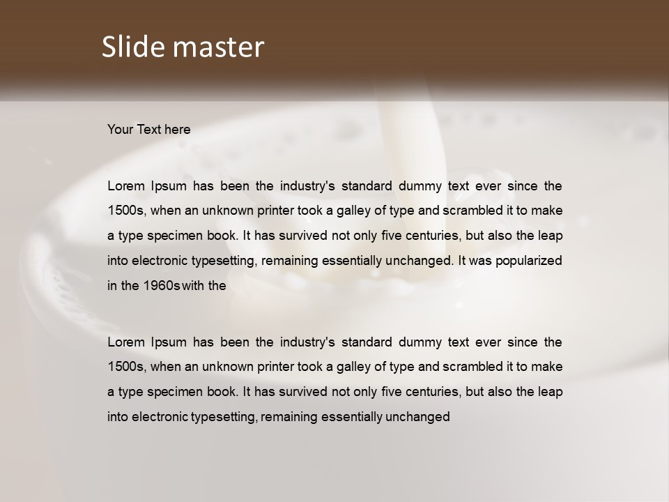 A Glass Of Milk Being Poured Into It PowerPoint Template