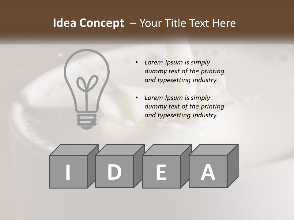 A Glass Of Milk Being Poured Into It PowerPoint Template