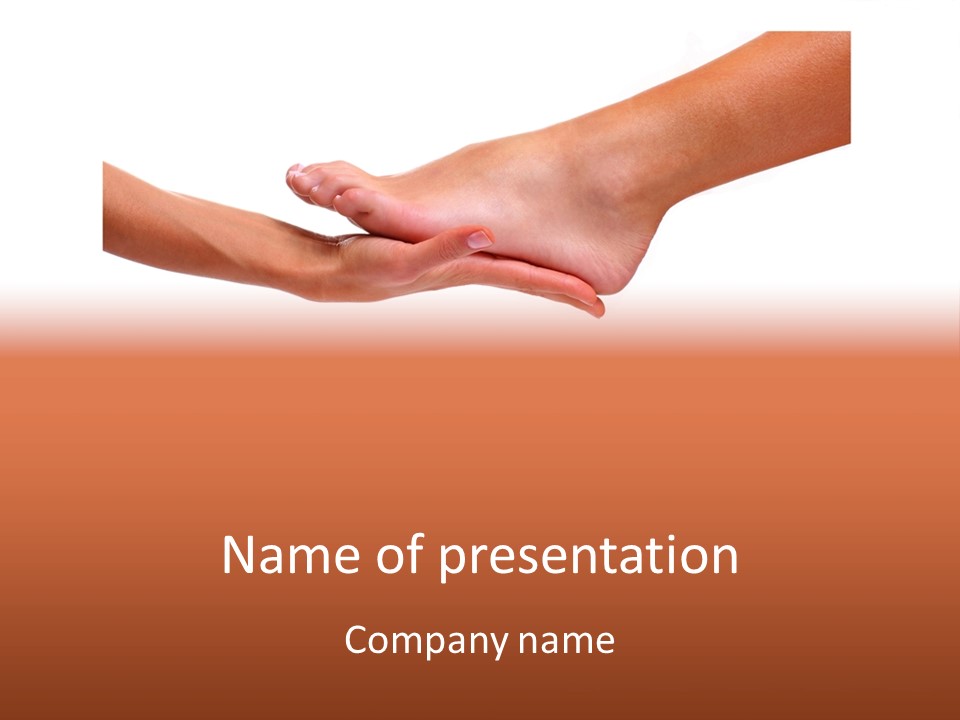 Two Hands Holding Each Other With A White Background PowerPoint Template