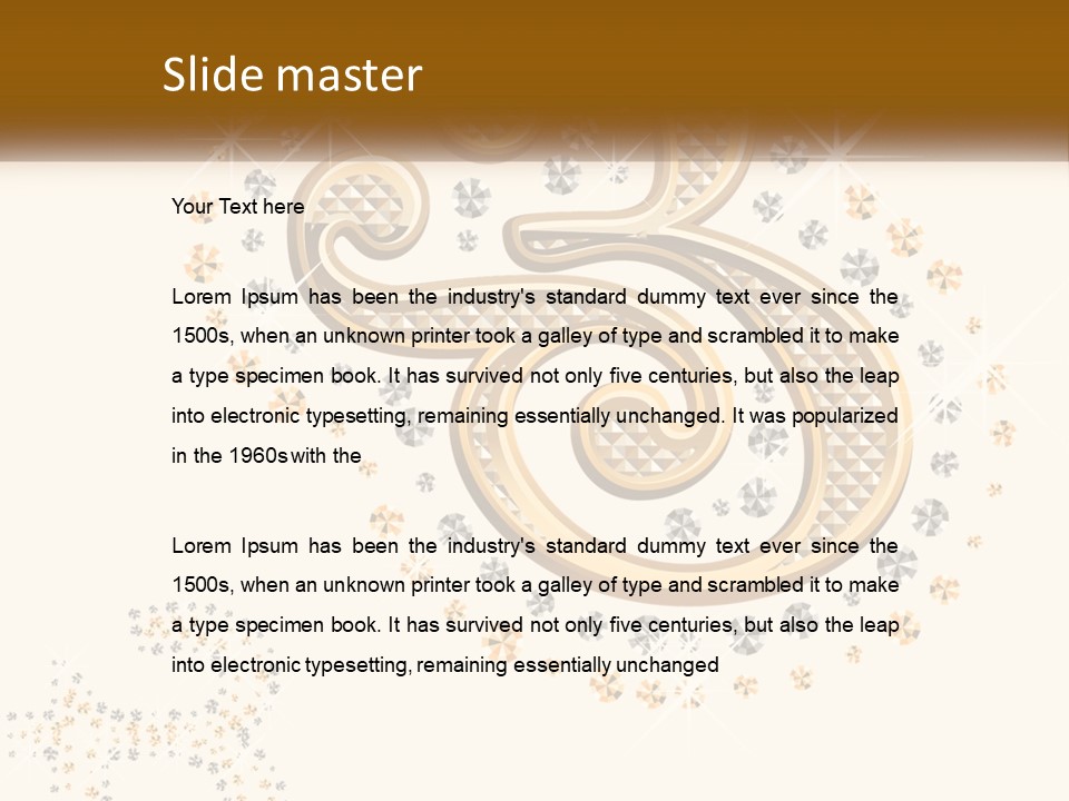 A Golden Number Six On A Black Background PowerPoint Template