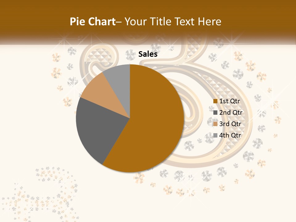 A Golden Number Six On A Black Background PowerPoint Template