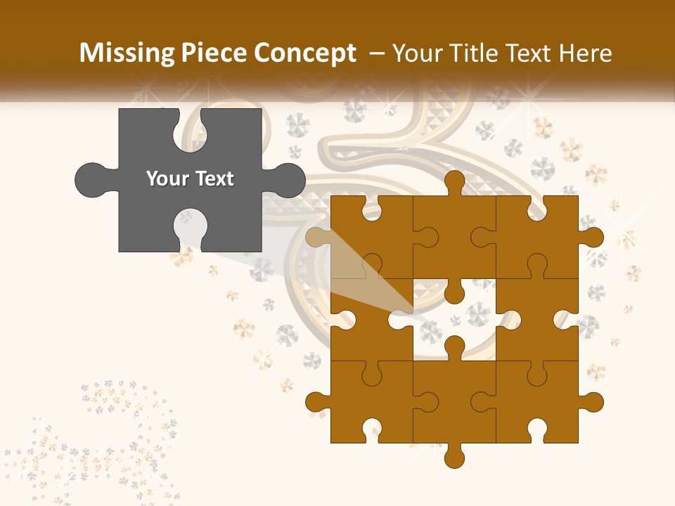 A Golden Number Six On A Black Background PowerPoint Template