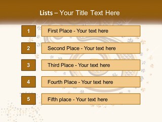A Golden Number Six On A Black Background PowerPoint Template