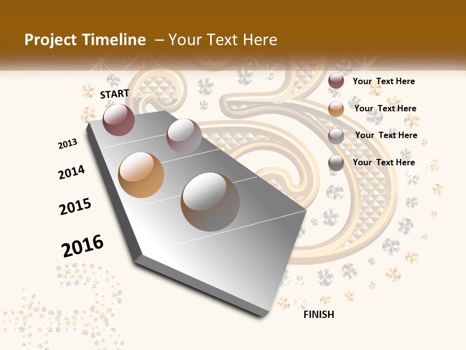 A Golden Number Six On A Black Background PowerPoint Template