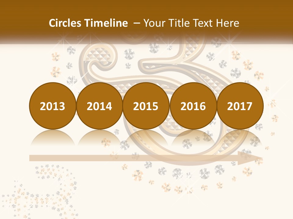 A Golden Number Six On A Black Background PowerPoint Template