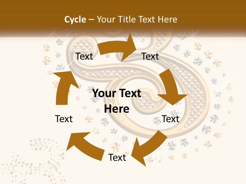 A Golden Number Six On A Black Background PowerPoint Template