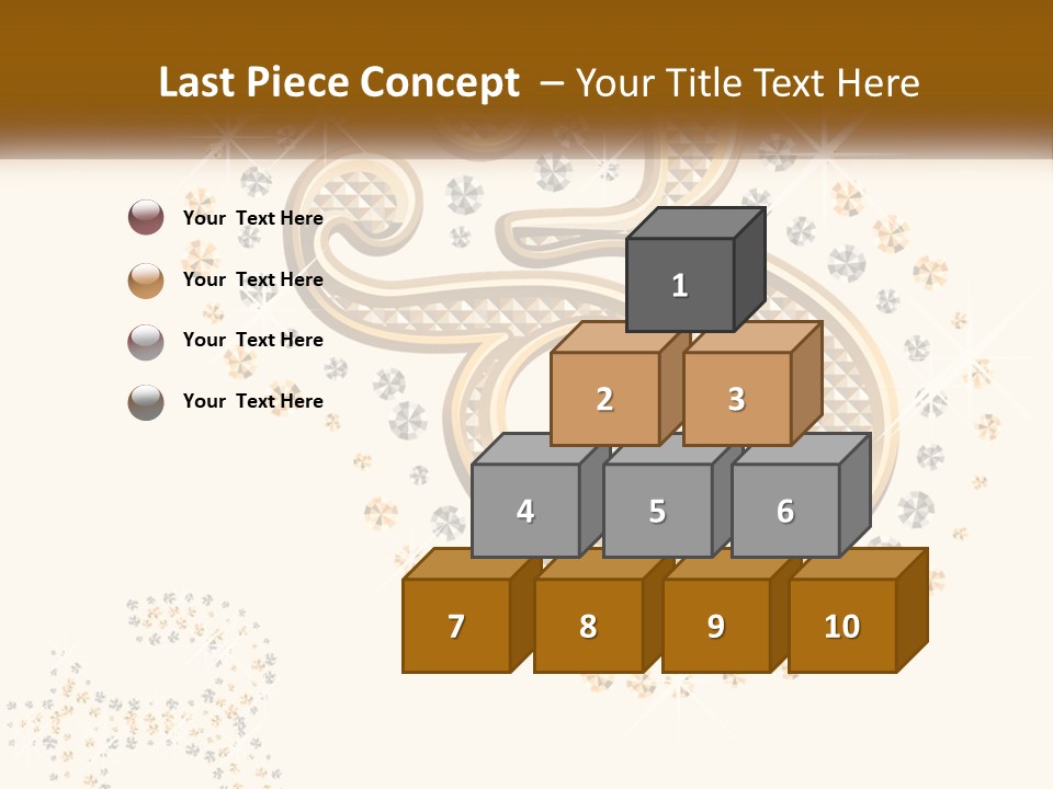 A Golden Number Six On A Black Background PowerPoint Template
