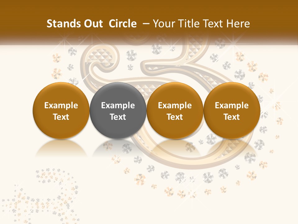 A Golden Number Six On A Black Background PowerPoint Template