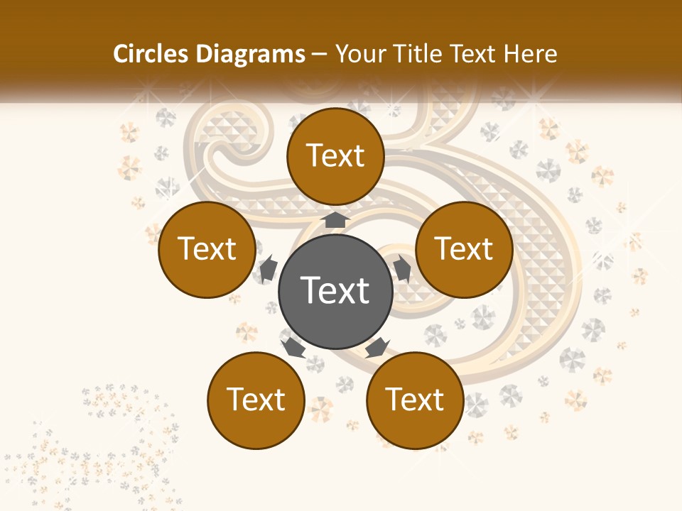 A Golden Number Six On A Black Background PowerPoint Template