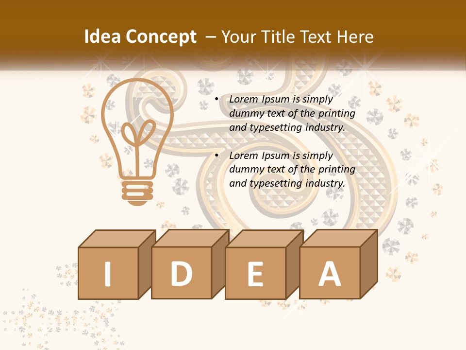 A Golden Number Six On A Black Background PowerPoint Template