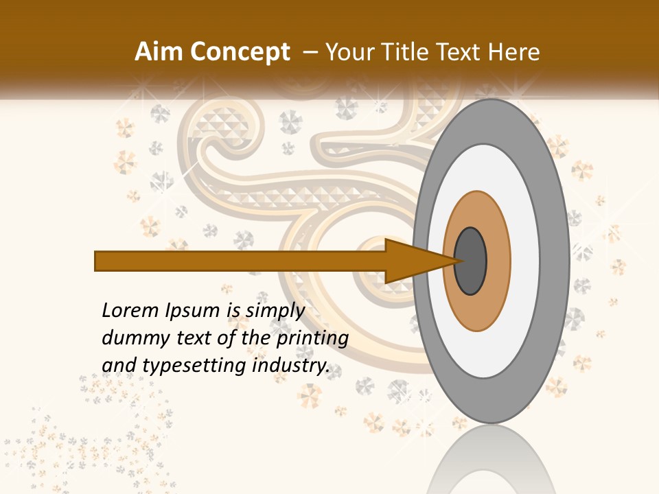 A Golden Number Six On A Black Background PowerPoint Template