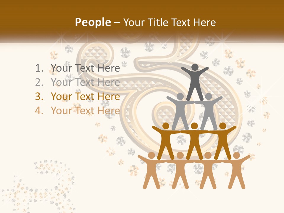 A Golden Number Six On A Black Background PowerPoint Template