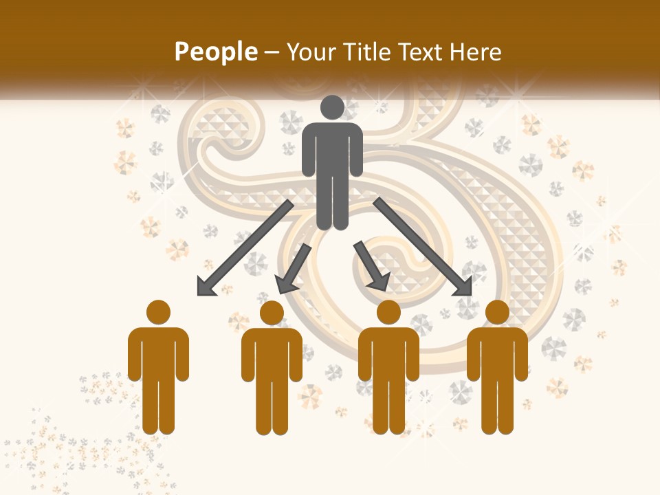 A Golden Number Six On A Black Background PowerPoint Template
