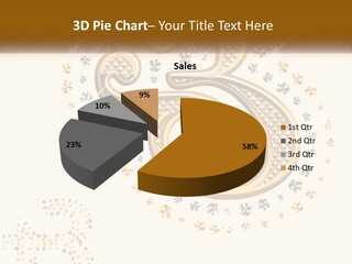 A Golden Number Six On A Black Background PowerPoint Template