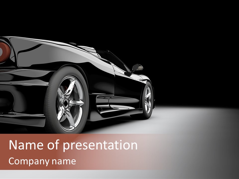 A Black Sports Car On A Black Background PowerPoint Template