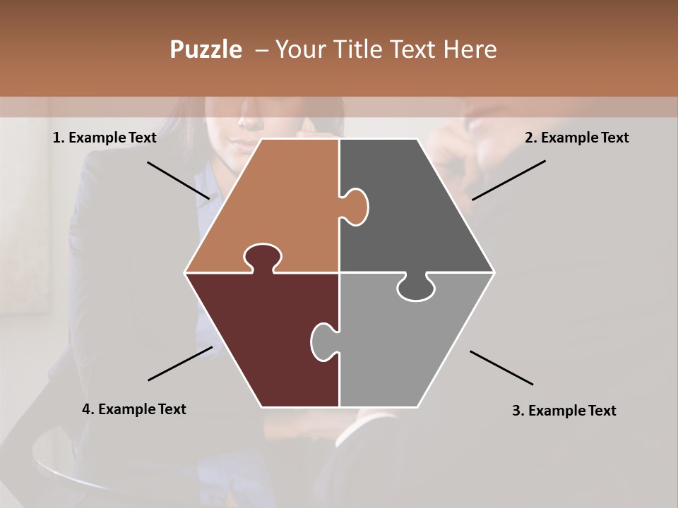 A Man And A Woman Sitting At A Table Talking To Each Other PowerPoint Template