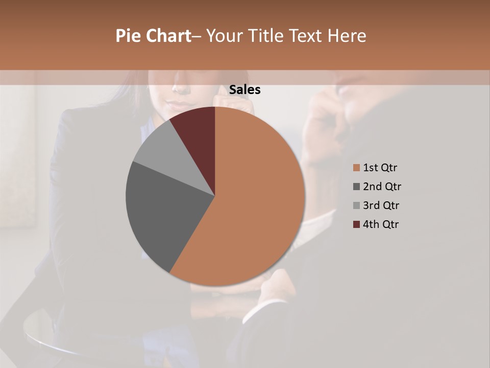 A Man And A Woman Sitting At A Table Talking To Each Other PowerPoint Template