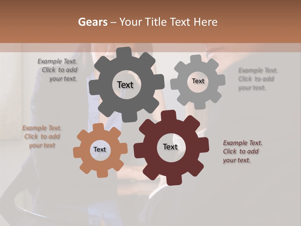 A Man And A Woman Sitting At A Table Talking To Each Other PowerPoint Template