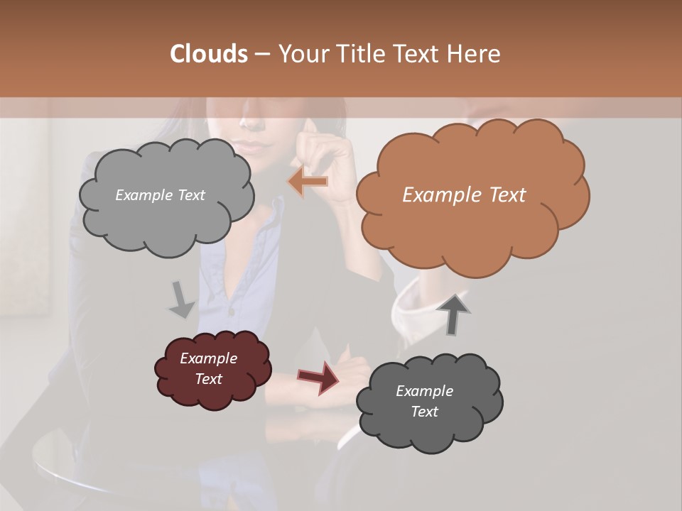 A Man And A Woman Sitting At A Table Talking To Each Other PowerPoint Template