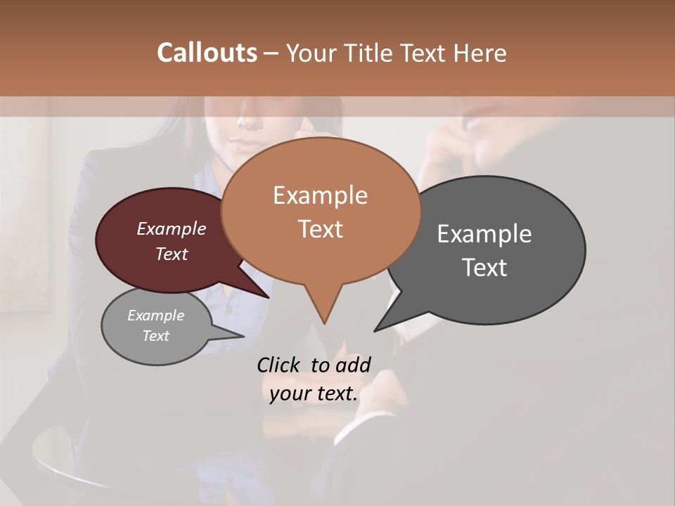 A Man And A Woman Sitting At A Table Talking To Each Other PowerPoint Template